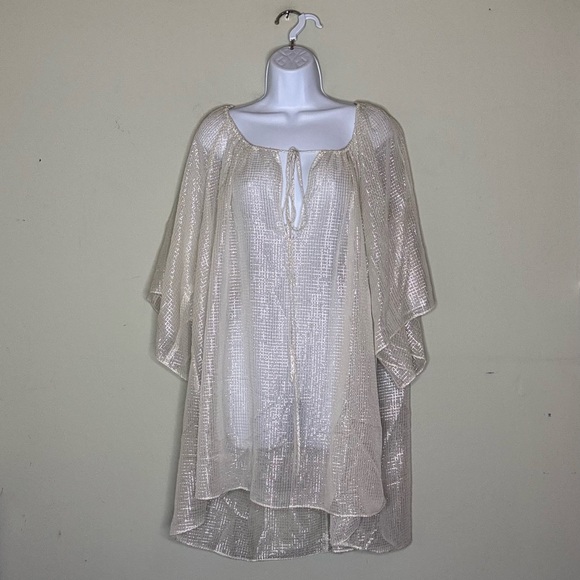 LaRok Other - LaROK cream and silver bathing suit cover-up, size XS/S